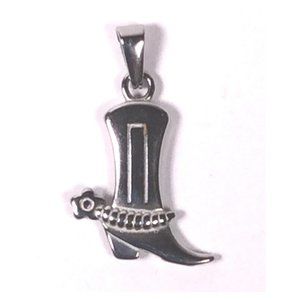 CowGirl Boot Pendant Stainless Steel